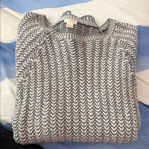 J. Crew Black and White Knit Sweater